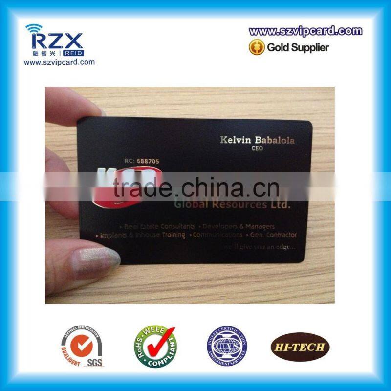 Stainless steel matt black metal business card with high quality