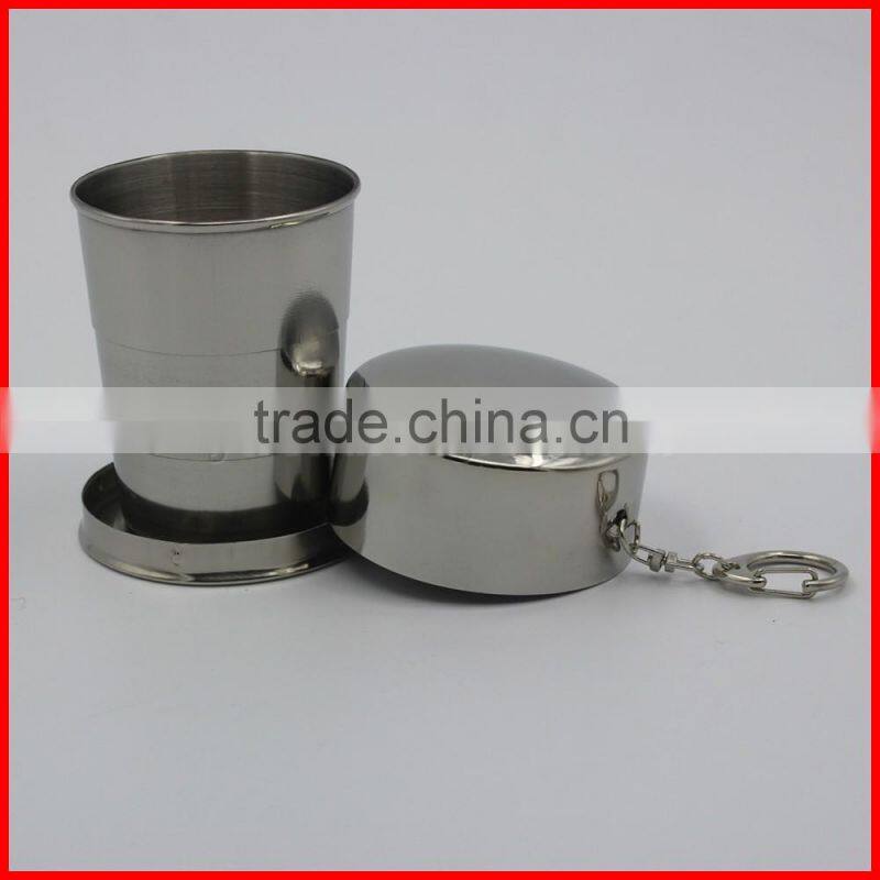 Wholesale stainless steel folding cup folding telescopic cup outdoor folding cup 304 folding cup camping climbing on foot
