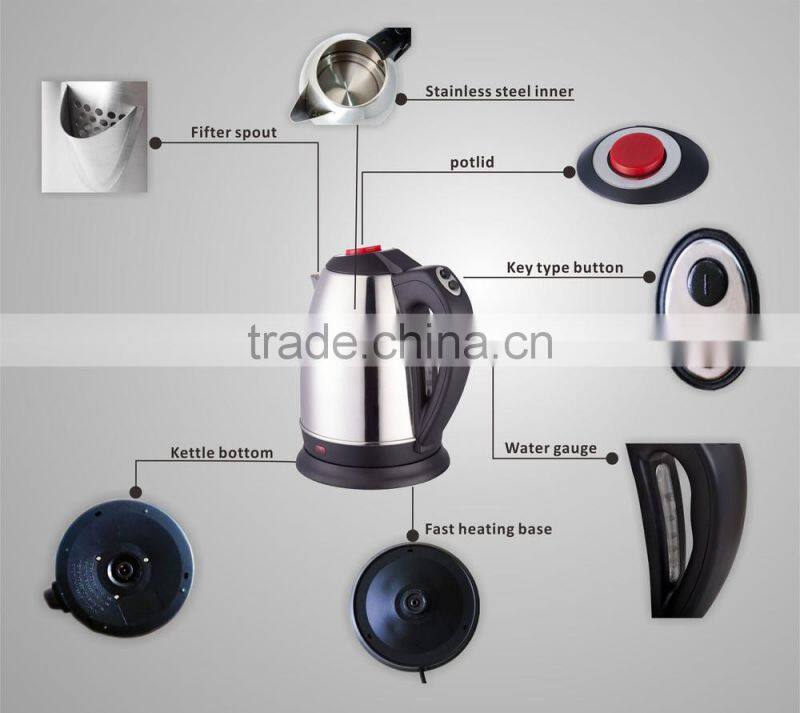 2015 Hot Sale Stainless Steel Electric Water Kettle