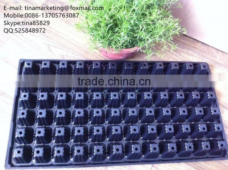 High Quality Vegetable Plastic Nursery Seedling Tray Black Plastic Plant Seed Growing Tray