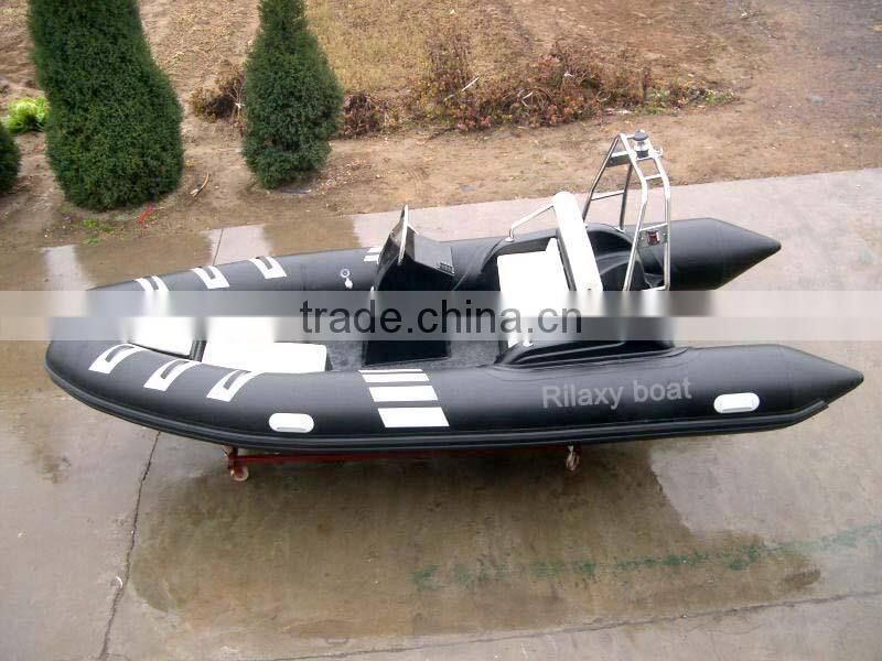 China Cheap 4.8m 16ft Fiberglass Hull Inflatable RIB Boat RIB480B as Tender Dinghy