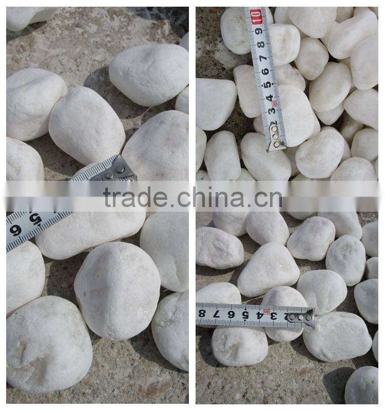 Tumbled Snow White Pebble Stone for Landscaping Paving