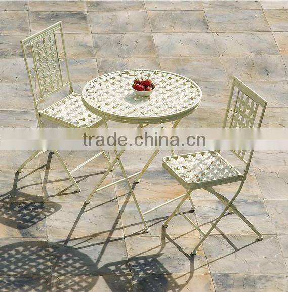 Cream cast iron bistro set