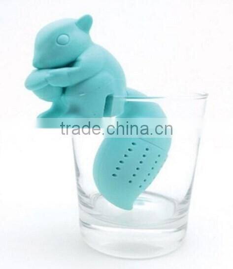 OEM&ODM Factory Squirrel Shape Silicone Tea Infuser,Silicone Tea Strainer,Silicone Tea Holder