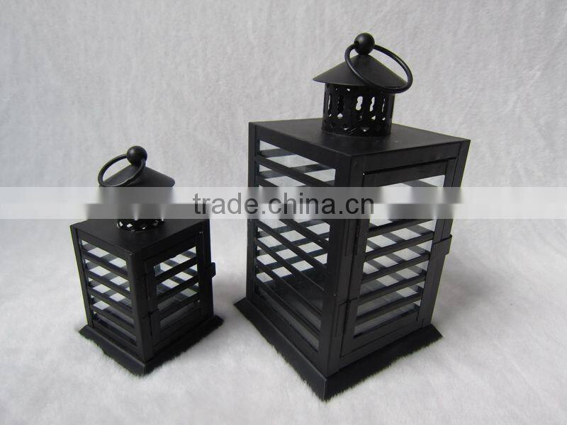 black metal lantern in basket style