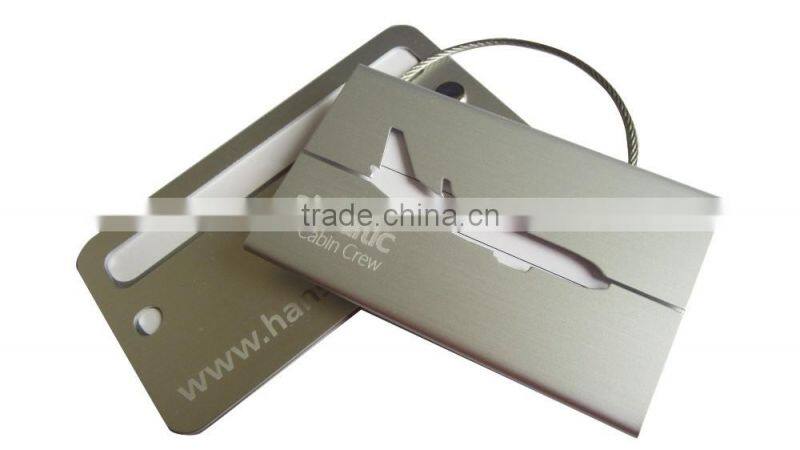 Custom Logo Laser Engrave Aluminum Business Card Luggage Tag