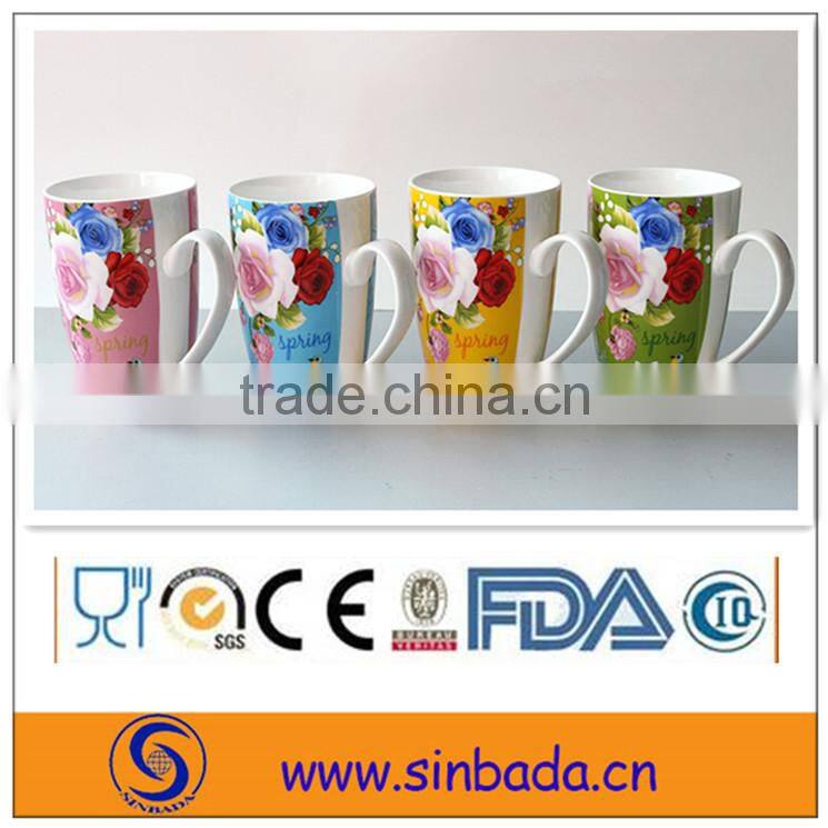 fine porcelain mug with beautiful decal