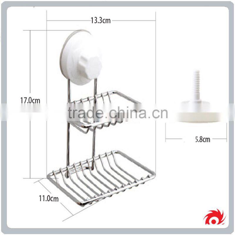 new stainless steel bathroom toilet shower sucker suction sink tray dish hanging soap holder