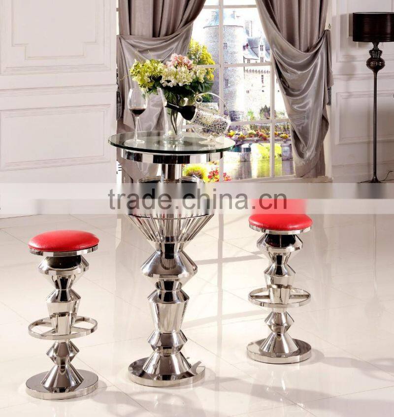 Modern bar cocktail table stainless steel frame