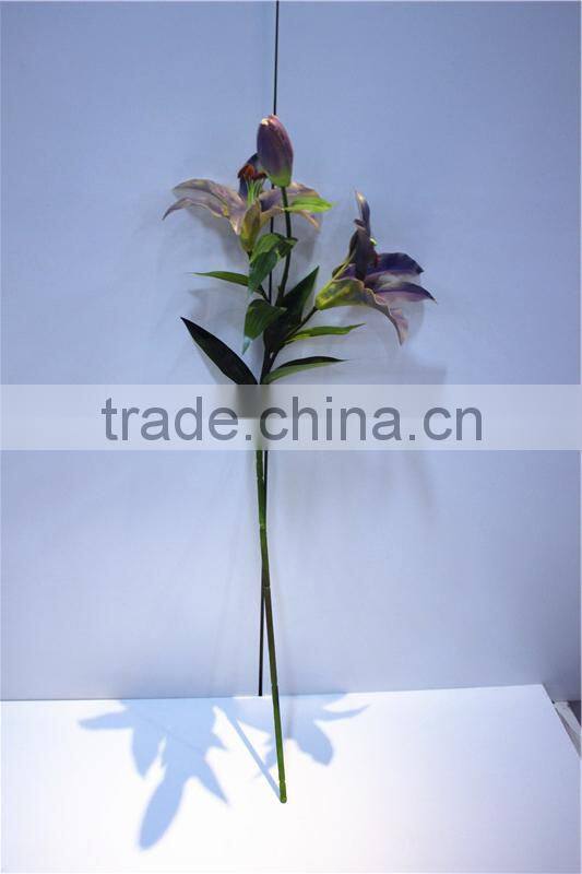 Home garden creepers decoration 110cm Height artificial yellow 2 flowers 2 bud Lily making EBHH04 2212