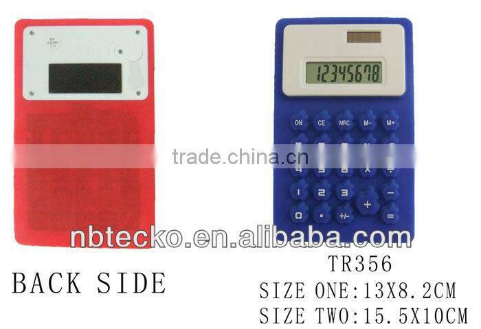 Good selling 8 digits solar and battery silicone calculator