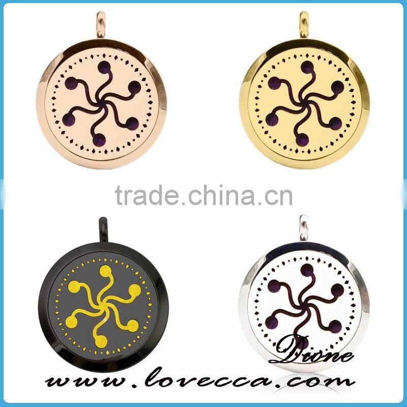 Stainless Steel Aromatherapy Essential Oils Diffuser Necklace,Silver Locket