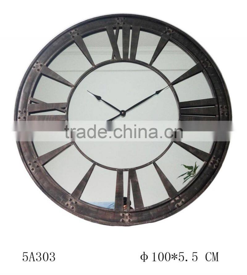 irregular 80"D antique black metal clock wall decorative