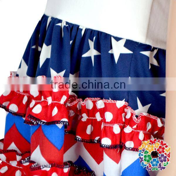 Girls New Fashion 4Th Of July Holiday Parade Dress Blue Star Kids One-Piece Dress