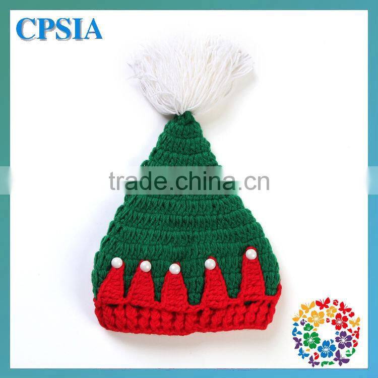 Unique deisgn cheap Baby Photography Prop Newborn Size Christmas Baby knit cotton Elf Hat