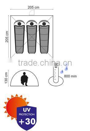 M205 x P205 Y130cm cheap big sleeping area camping tent