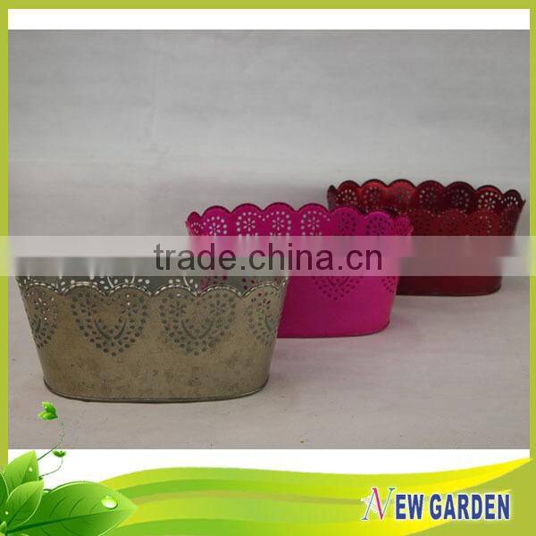 Widely application balcony beautiful metal led light flower pot