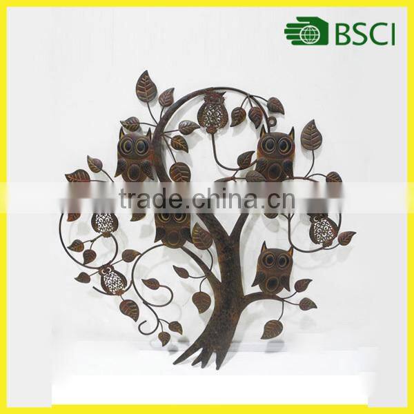 64810 Cheap popular owl cast iron wall decoration