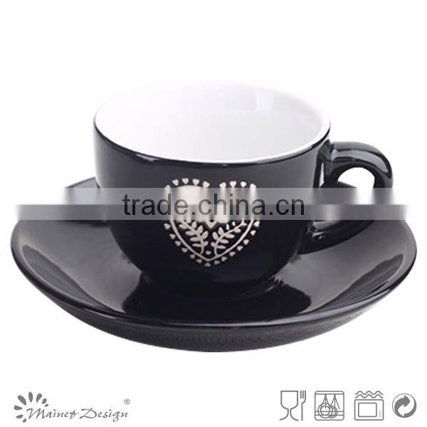 cheap bulk ceramic tea cups, wholesale white porcelain custom printed ceramic tea cups and saucers