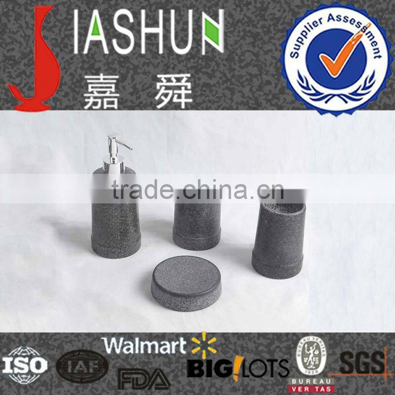 4pc dark grey bathroom ceramics sets granite design mat finished