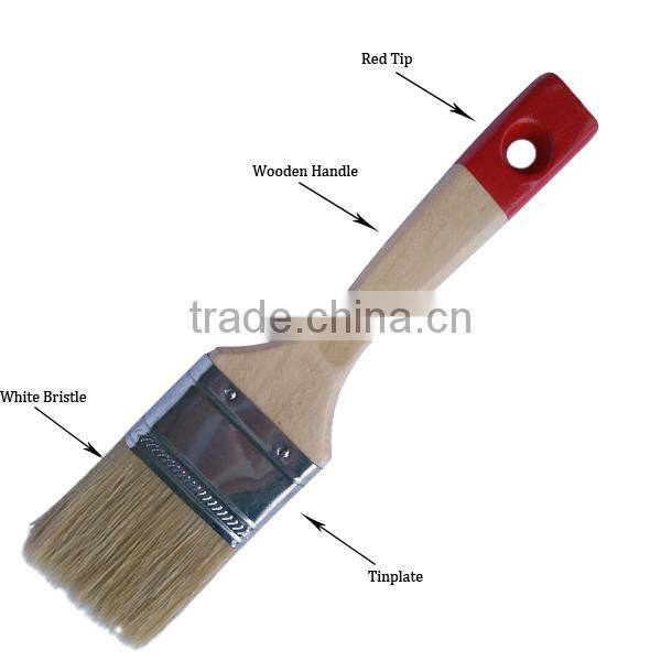 Red Tip Varnished Wooden Handle 100% Bristle Roller Paint Brush