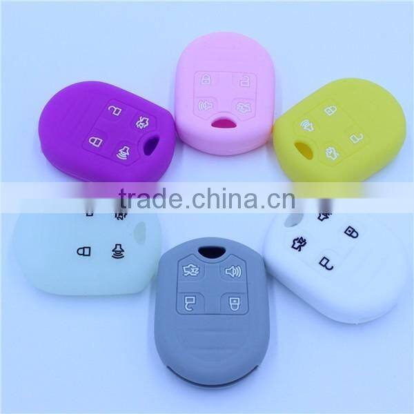 Silicone rubber key shell, key cover for ford 4 buttons in stcok, many color