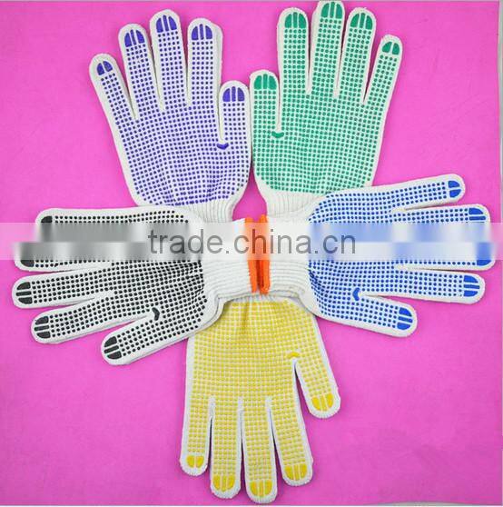 PVC Dotted White Knitted Cotton Working Safety Gloves