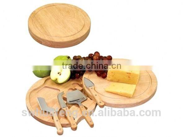 2017 Gift bamboo round cheese board with knife