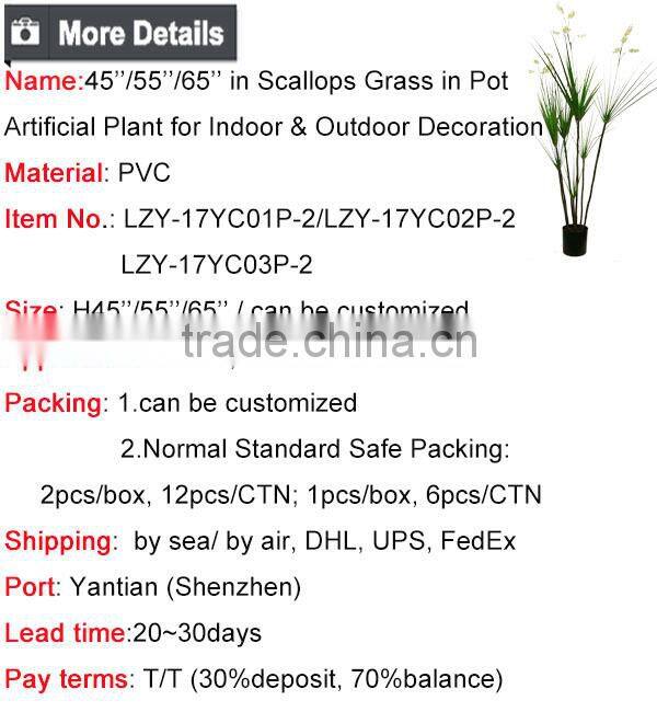 45 / 55 /65 Inch Nearly Nature Artificial Bonsai Grass Potted Scallop Grass with Orchid Flowers Fake Pots Plant