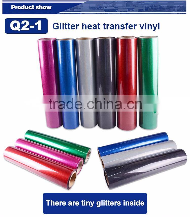 Hot selling wholesale red glitter heat transfer vinyl for tshirt