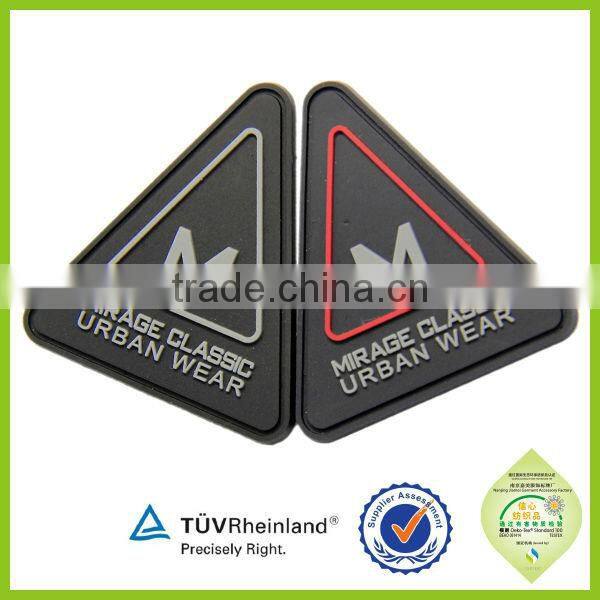 eco-friendly washable embossed adhesive rubber patch stickers