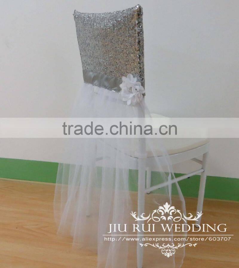 Luxury Sequin & Tutu Chair Cap Chair Cover for Wedding Decor