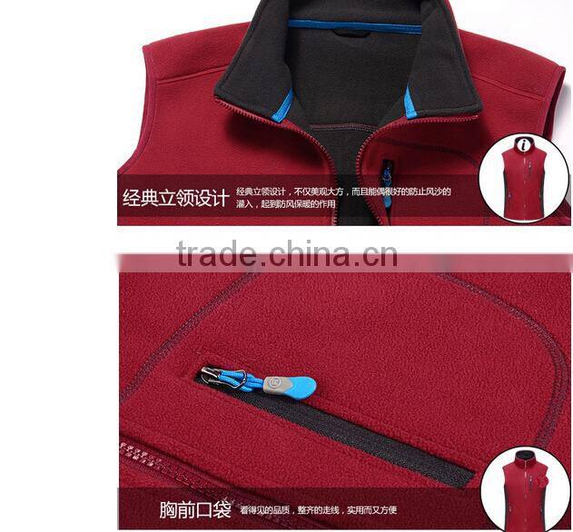 Autumn micro sleeveless polar fleece vest ,wholesale unisex polar fleece sports vest keep warming.