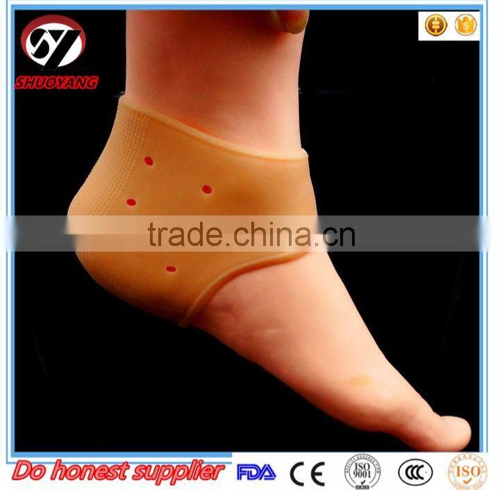 silicone gel heel and ankle sleeve cushion pad silicone socks for shoe heel protector