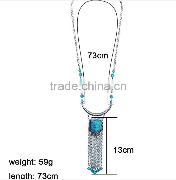 Alloy Gold color bead sweater necklace for lady