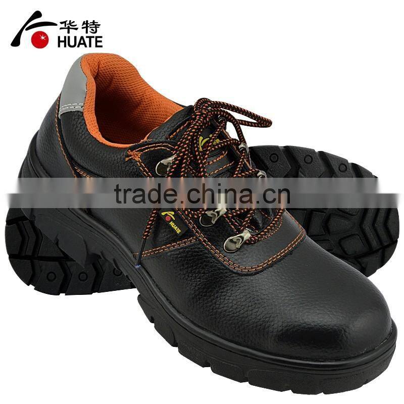Black steel leather safety shoe/industry work safety shoe