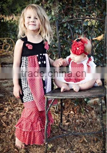 2015 new fashion baby girl outfit and christmas outfit ruffle sets
