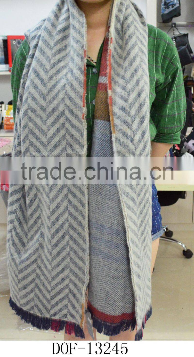 2017 hot popular lady soft cashmere 100%acrylic braided pashmina shawl