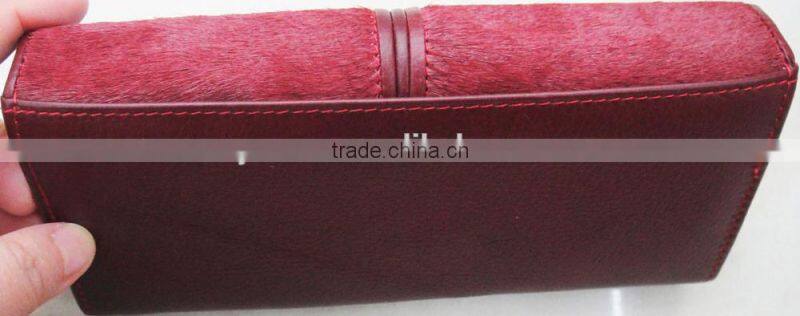 Fashion new stylish horse hair cowhide Genuine leather wallet