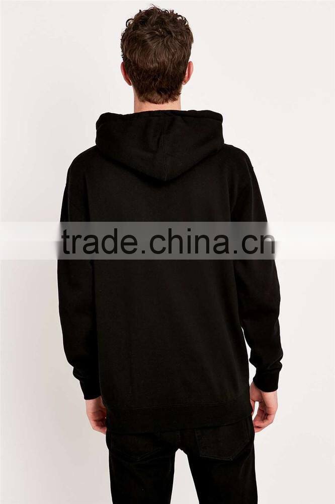Custom wholesale solid color black hoodie blank high quality hoodies