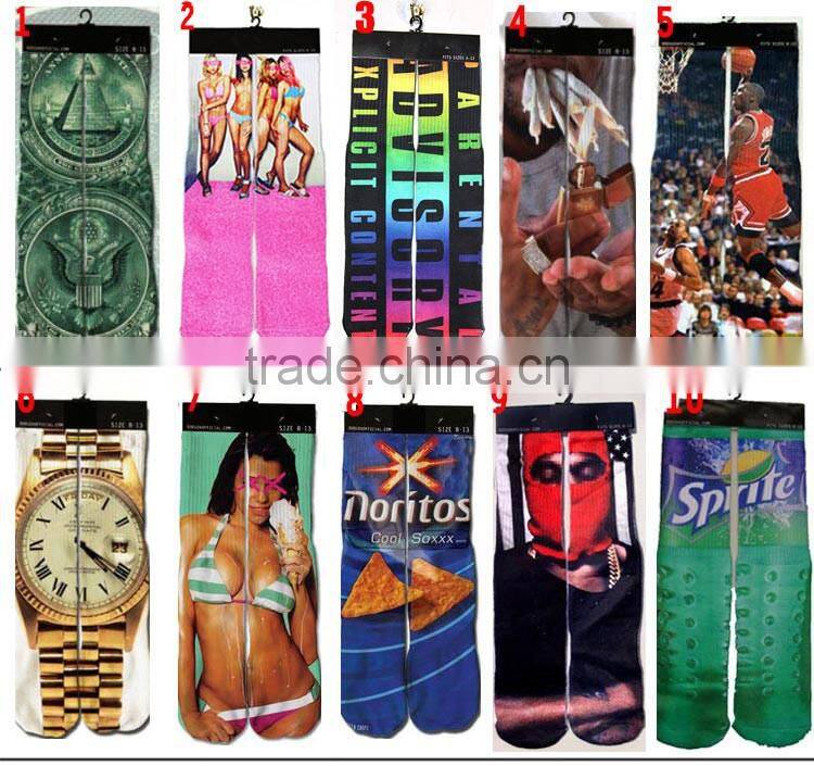 sublimation sock man/custom sublimated sock/3D print sock