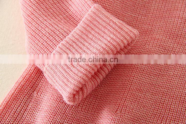 Kids CNY sweater dresses, black knitting girl's sweater, round collar long sleeve valentine's day sweater dress