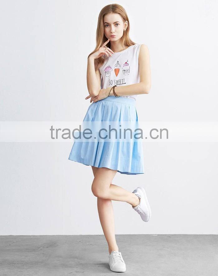 Fashionable lovely printed lady custom singlet
