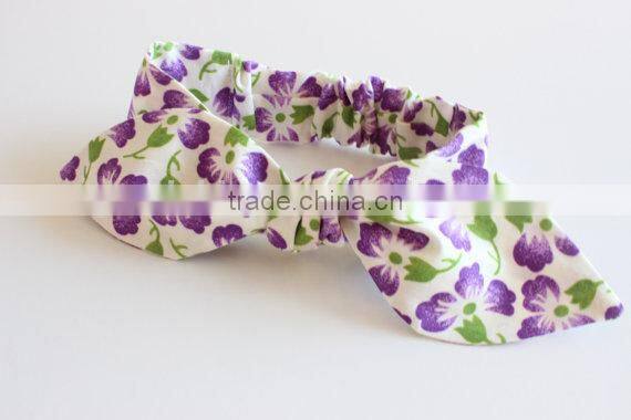 Korean Rural Style Small Flower Print Cloth Bowknot Baby Headband Decorates Hot Selling Hair Accessories