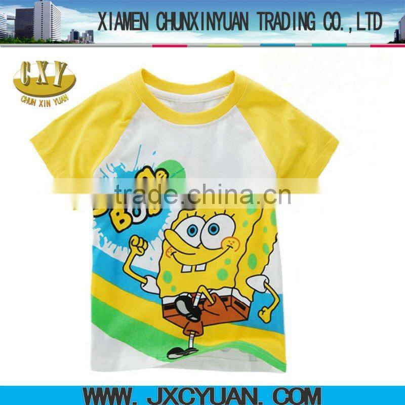 green children printing t shirts with cartoon printing