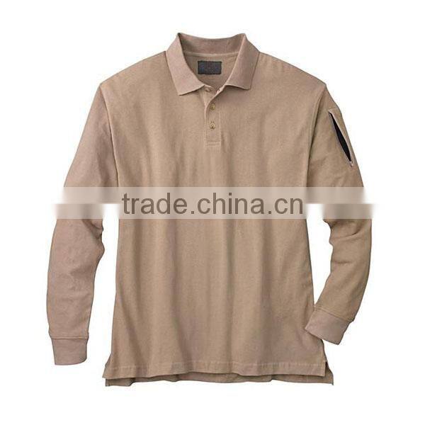 cheap long sleeve two color polo shirt price
