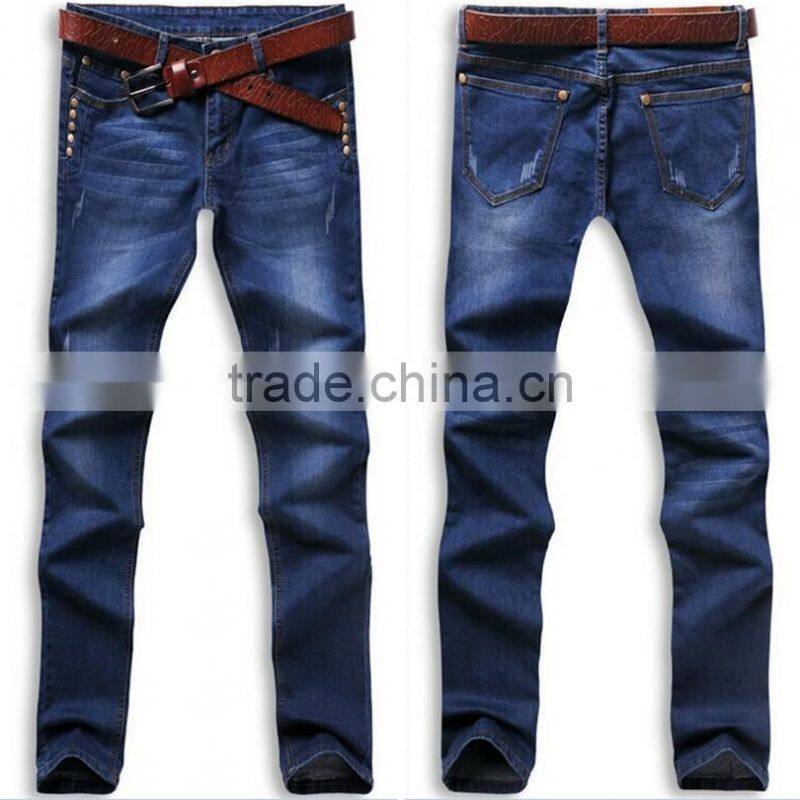 New Designer Men Long Straight Slim Denim Pants For Sale