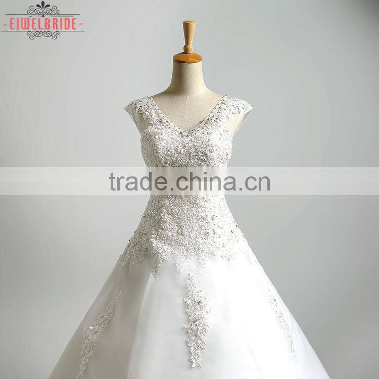 2017 Lace Beaded Ball Gown Wedding Dress