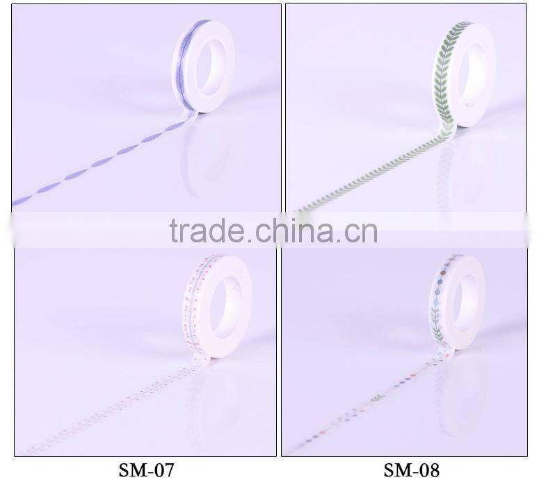 7mm*10m washi tape heart/split line/animal foortsprint pattern adhesive tape small fresh series decorative tape