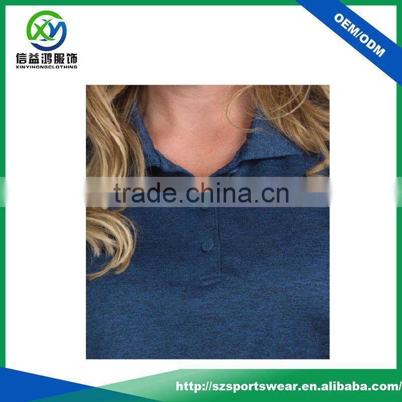 Popular style polyester spandex blend quick dry golf polo shirts ladies